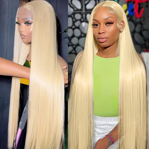 Lovestory #613 Lace Front Wigs for Black Women Long Straight Pre Plucked Synthetic Lace Front Wigs Glueless Blonde Lace Frontal Wigs Natural Hairline with Baby Hair(30Inch)