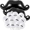 Gejoy 38 Pcs Mustache Balloons Party Decorations Mustache Latex Balloons Beard Foil Birthday Balloons for Baby Shower Birthday Graduation Halloween Party Decoration Supplies