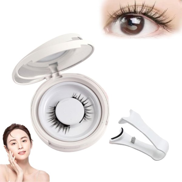 Magnetic eyelashes, portable magnetic lashes no glue or liner needed, reusable short magnetic eyelashes lashes natural eyelash magnetic lashes with Clamp（camellia/2 sets）