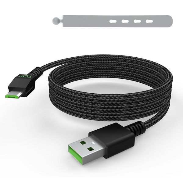 Tobysome Micro USB Wireless Mouse Charging Cable Cord, Compatible with Razer Deathadder V2 Pro/Naga Pro/Basilisk/Basilisk/Viper Ultimate Gaming Mouse, 5.9ft (Black)