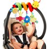 Baby Crib Hanging Rattles Toys - Infant Baby Worm Crib Bed Around Rattle Bell Cartoon Insect Spiral Hanging Toy with Ringing Bell for Infants Bed Stroller Car Seat Bar for Babies Boys and Girls
