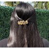 Camila Paris CP3171 French Hair Barrette Clip for Girls, Handmade, Mustard, Gold Metal Clasp Strong Hold Grip Hair Clips for Women, No Slip and Durable Styling Girls Hair Accessories, Made in France
