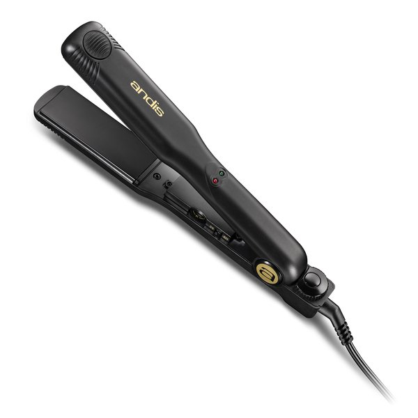 Andis 37690 Professional 1.5-Inch 450ºF High Heat Ceramic Flat Iron with Dual Voltage and Auto Shut-off, Black