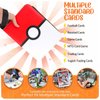 Card Binder 4 Pocket, Trading Card Holder Fits 400 Cards With 50 Removable Sleeves, Portable Collection Card Ablum, Game Card Case book With Zipper for Gift, Red