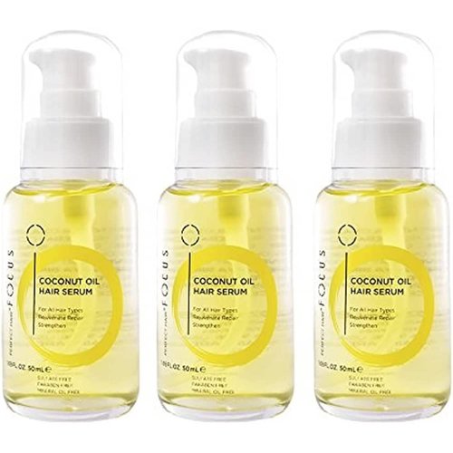 Perfect Hair Coconut & Argan Oil Hairs Serum a Natural Leave In Conditioner Boosted with Vitamin E, Birrea Seed, and silk Protein - Revitalize & Detangle for a Smooth and shiny Look - 50ml (3 Pack)