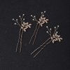 Jumwrit Bride Pearl Crystal Hair Pins Wedding Hair Pins for Bridesmaids Handmade Pearl Hair Pins 3Pcs Bridal Leaf Headpieces Wedding Hair Accessories for Women Girls（Gold）