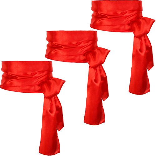 SATINIOR Sash Belt Pirate Sash Desert Prince Sash Long Silk Sash for Costume Accessories, 5.5 Inch Wide, 140 Inch Long (Red, 3)