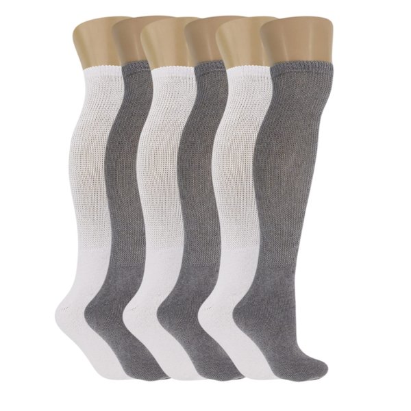 AWS/American Made Diabetic Over The Calf Knee Cotton Socks for Men Shoe Size 5 to 17