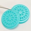100 PCS Disposable Plastic Glue Pallet Pad for Eyelash Extensions Cyan Flower Shaped Lashes Gasket Adhesive Pigment Holder Base for Nail Art or Tattoo Ink