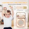 Qoosea Mini Karaoke Machine with 2 Wireless Microphones Portable Bluetooth Microphone with Speaker for Kids and Adults Speaker with Light Birthday Gifts for Girls Ages 4~12+ Years Old (Beige)
