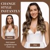 GOO GOO Clip in Hair Extensions Real Human Hair, 18inch 120g 7Pcs, 4/27/4 Balayage Chocolate Brown to Caramel Blonde, Remy Human Hair Extensions Clip ins for Women, Natural Human Hair