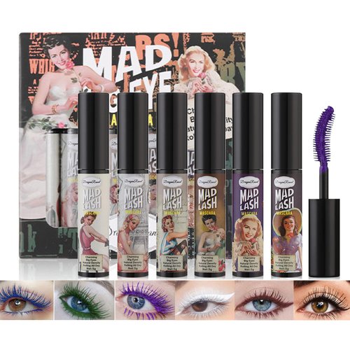 6Pcs Classical Silk Fiber Lash Mascara with Curved Brush Lifts & Builds Lashes, Lengthening and Thick, Volume, Long Lasting, Smudge-Proof, All Day Full, Long, Thick, Smudge-Proof Eyelashes