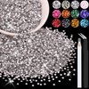 12000PCS 2mm Resin Rhinestones Bulk for Crafting (Clear), Flatback Bedazzling Crystals for Crafts DIY Nail Decoration, Gems Charms for Tumbler Shoes Clothing Fabric with Pickup Pen and Tweezers