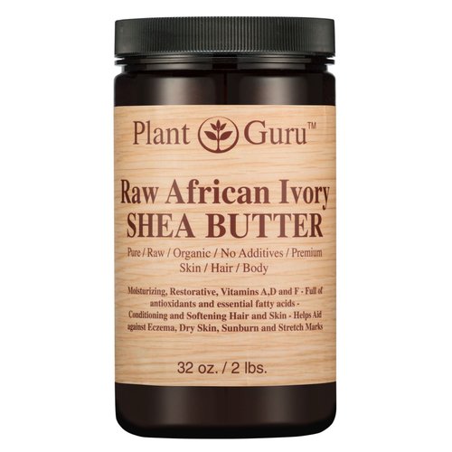 African Shea Butter Raw Unrefined 100% Pure Natural Organic Ivory Grade A - 32 oz / 2 lbs DIY Body Butters, Lotion, Cream, lip Balm & Soap Making Supplies, Eczema & Psoriasis Aid, Stretch Mark Product