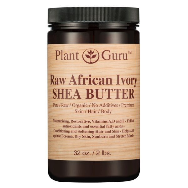 African Shea Butter Raw Unrefined 100% Pure Natural Organic Ivory Grade A - 32 oz / 2 lbs DIY Body Butters, Lotion, Cream, lip Balm & Soap Making Supplies, Eczema & Psoriasis Aid, Stretch Mark Product