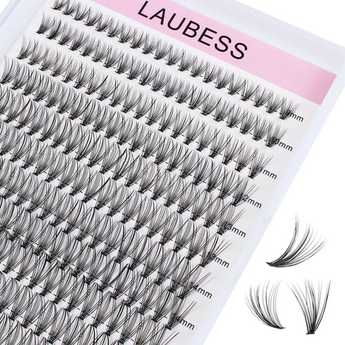 Cluster Lashes 240pcs 20D DIY Eyelash Extension D Curl Long Individual Lashes Mixed Tray Faux Mink Lash Clusters Extensions 0.07 0.10 Black (20D-0.07D-9-16mm)