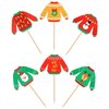 36 PCS Ugly Sweater Cupcake Toppers Merry Christmas Cupcake Picks Ugly Sweater Party Decorations for Christmas Ugly Sweater Theme Xmas Holiday Baby Shower Birthday Party Cake Decorations Supplies