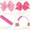 CIEHER Bow Headbands for Girls, Sparkling Rhinestone Bow Hairbands for Girls Bow Hair Accessories Girls Costume Accessories - Rose Pink