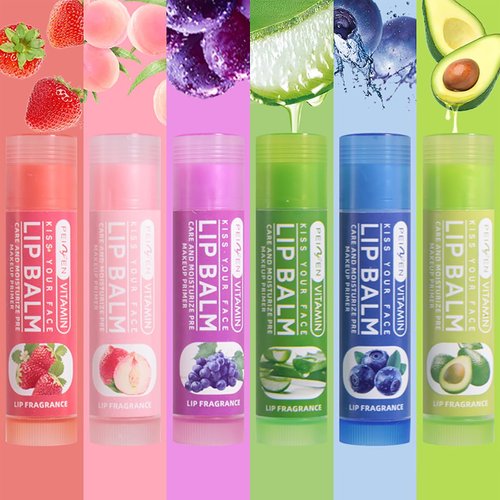 Peach Aloe Vera Strawberry Blueberry Avocado Grape Tinted Lip Balm 6 Pcs/Set Color Changing Jelly Lipstick Long Lasting Waterproof Moisturizer Lips Plumper Magic Lip Gloss Lip Tinted Stain Lip Gloss