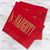Naughty And Nice Beverage Cocktail Napkins/Set Of 40 Red and Green Naughty Or Nice 3-Ply Paper Holiday Napkins/Gold Foil Holiday Napkins