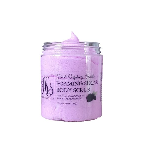 Black Raspberry Vanilla Foaming Sugar Scrub | Whipped Body Scrub | Foaming Soap Scrub | Emulsified Scrub | Moisturizing | Exfoliating