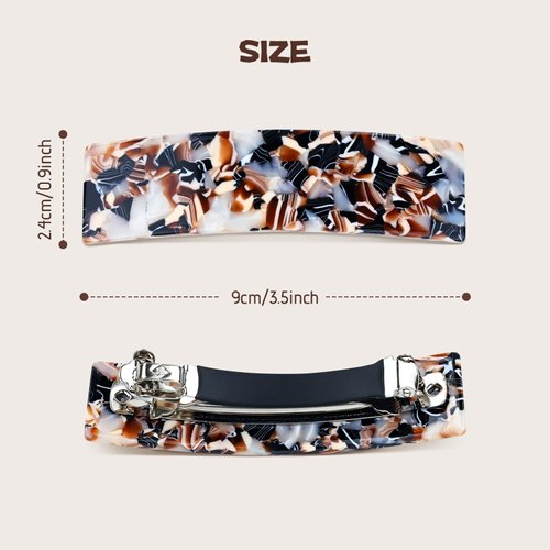 Dizila 10pcs 9cm/3.5" Vintage Tortoise Shell Acetate French Hair Barrettes Automatic Spring Hair Clips Hair Pins Accessories for Women Girls