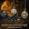 Kabinka DND Dice Set, 7pcs Mini Metal Dice with Pocket Watch Shell, Portable D&D Dice with Necklace, Dungeons and Dragons Dice for RPG(Five-Headed Dragon, Bronze)