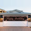 Happy Birthday Decorations - Black and Rose Gold Happy Birthday Banner Sign, Happy Birthday Backdrop for Girls Women Birthday Party Decorations