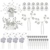 inSowni 40 Pack Bridal Wedding Hair Side Combs+U Shaped Hair Pins Clips Pieces Jewelry Rhinestone Pearl Flower Accessories for Women Brides Girls