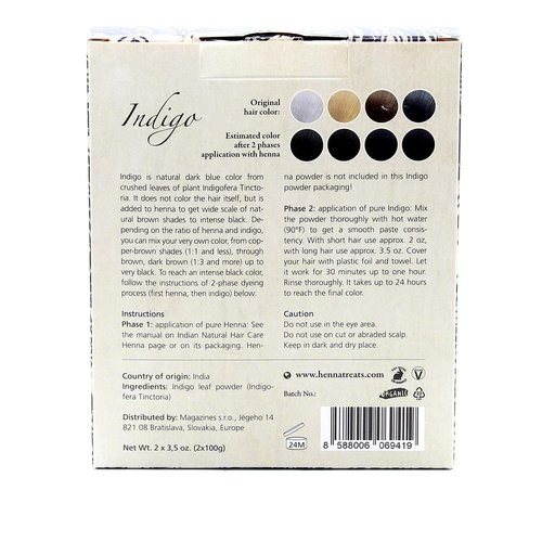 Indigo Powder - Brown to Black Hair Dye - Fresh & Pure Organic - 7oz - Indian Natural Hair Care