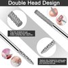 3XF Ultra Fine Cuticle Nail Drill Bit, 3/32" Medium Double Heads Nail Drill Bit, Safety Tungsten Carbide Cuticle Remover Nail File for Manicure Pedicure, Acrylic Gel Nail Bit for Home Salon
