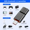 Smof USB Bluetooth Audio Adapter with USB C Conversion Adapter for PS5, PS4,Switch,Mac. Compatible Bone Conduction Headsets Wireless Audio Dongle with aptX Low Latency Support