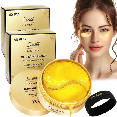 Lktvsy Under Eye Patches, Eye Masks for Dark Circles, Anti-wrinkle and Firming, Gold Collagen Eye Mask is Part of Eye Care Products, Suitable for Mature Skin and Brightening the Eye Area