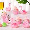 Pink Flamingo Rubber Duckies, 12PCS Bulk Flamingo Bath Toys for Kids Small Flamingo Rubber Duck Cake Decorations, Classroom Prizes