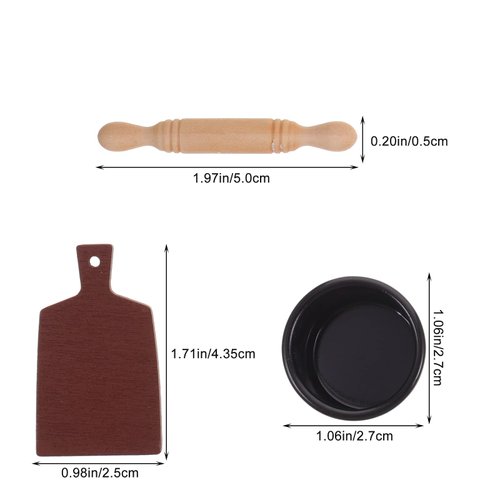LUOZZY Miniature Baking Tools for Kids Pretend Play Dollhouse Baking Tool Set Mini Kitchen Decoration