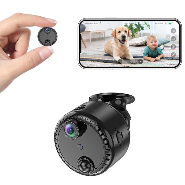 VIDCASTIVE 4K Mini WiFi Indoor Camera Wireless Nanny Cam with Night Vision, AI Motion Detection, Long Battery Life, Cloud & SD Storage