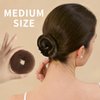 FANDAMEI Hair Bun Maker, 4PCS Donut Hair Bun Maker for Kids with 4PCS Extra Small Hair Buns Kit. Small Ballet Hair Bun Maker for Kids, Hair Bun Set with Elastic Hair Ties, Hair Pins.(Light Brown)
