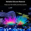 Uniclife Aquarium Imitative Rainbow and Iridescent Blue Sea Urchin Balls Artificial Silicone Ornament Set with Glowing Effect for Fish Tank Landscape Decoration