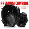 Franklin Sports Baseball Fielding Glove - Men's Adult/Youth Baseball Glove - CTZ5000 Black Cowhide Infield Glove - 12" Basket Web Infielders, Pitchers, Black Chrome (22415)