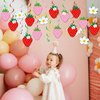 60 Pcs Strawberry Party Decorations Strawberry Hanging Swirl Berry First Birthday Banners Strawberry Foil Swirls Ceiling for Kids Girls Strawberry Baby Shower 1st Birthday Theme Party Favor Supplies