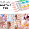 AIBEE 20pcs Nail Art Design Tools, 15pcs Nail Art Brushes Kit with 5pcs Nail Dotting Pens, PINK (pink)