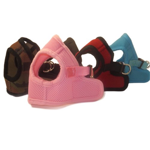 Snazzi Pet Soft Mesh Comfy Step in Dog Vest Harness Tiny XS Small Med Dogs 2-16 lbs Teacup Mini Toy Puppy (Baby Pink, LG 16"-17.5" 9-12 lbs)