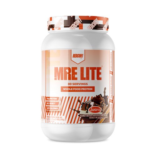 REDCON1 MRE Lite Whole Food Protein Powder, Juniors, Peanut Butter Chocolate Cheesecake - Low Carb, Whey Free Meal Replacement with Animal Protein Blends & MCT Oils - Easy to Digest (30 Servings)