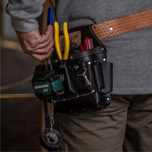 AWP Oil-Tan Leather Electrician Tool Pouch 1LL-526-2 , Brown