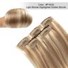 FUBILI seamless clip in hair extensions human hair Invisible PU Skin Weft Light Blonde Highlighted Golden Blonde hair extensions real hair 16 Inch 30g 5Pcs