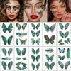 Glitter Butterfly Peacock Feather Waterproof Temporary Tattoo Sticker for Women Wings Fake Tattoo Stickers Face Eye Makeup Birthday Party Favors 10 sheets
