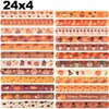 WIQEDOHA 96PCS Thanksgiving Maple leaf Themed Slap Bracelets for Thanksgiving Party Favors, Fall party Favors,Birthday Party Favors,Classroom Prizes ,24 Designs