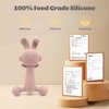 Teething Toys for Babies Age 6 to 12 Months - Baby Toys Pain Relief Teether - Cute Bunny Silicone Baby Teething Toy - Infant Stocking Stuffers Rabbit Chew Toy for Babies (Light Pink)