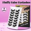 Losha False Lashes Super Fluffy Faux Mink Eyelashes Dramatic Long and Full Fake Eyelashes 7 Pairs Pack Volume Lashes