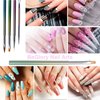4-Piece Acrylic Nail Brush Set UV Gel Nail Art Brushes for Acrylic Application, Nail Brush Pen with Nail Art Tip Builder Brush Nail Art Liner Brush and Nail Art Dotting Pen 3D Nail Art Set